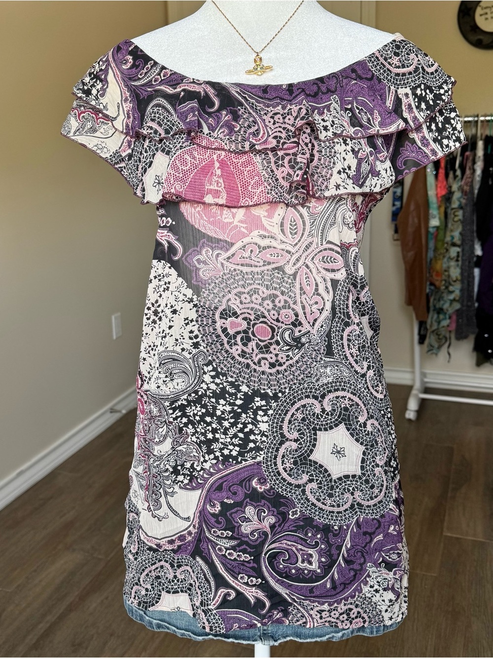 Floral Butterfly Y2K Fairy Ruffle Women's 2X
Summer Flowy Blouse Tank Top